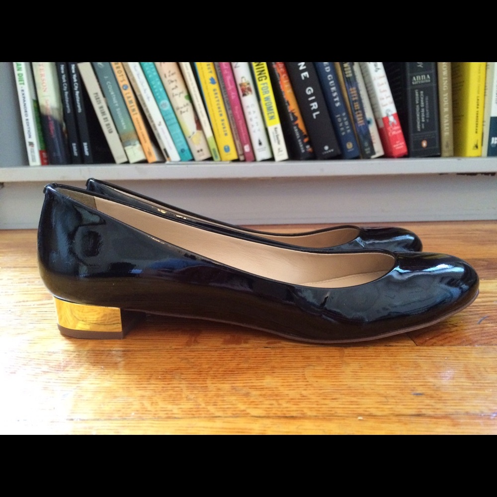 J. Crew Janey patent ballet flats, black, size 7